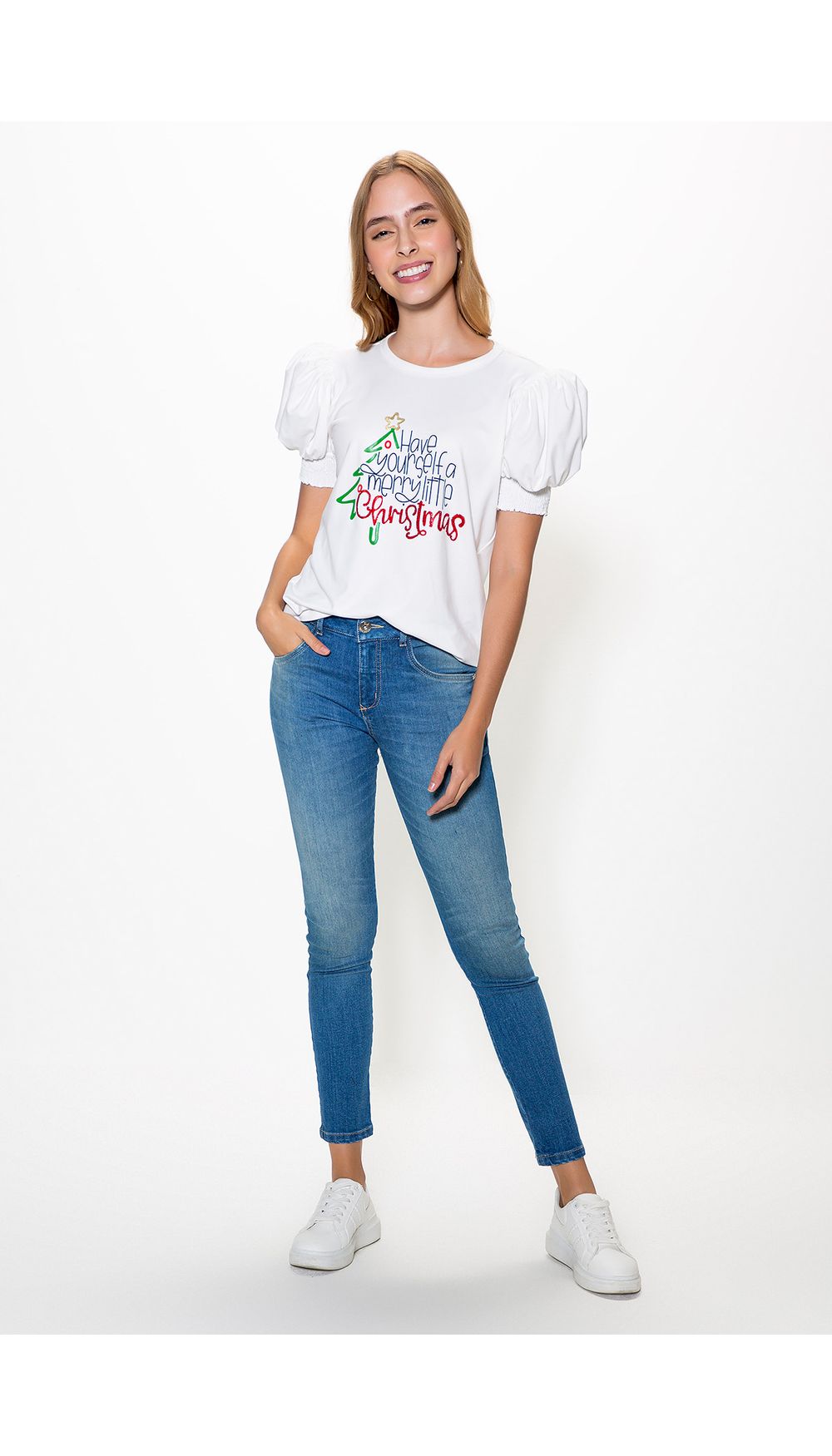 Camiseta manga corta con estampado navid