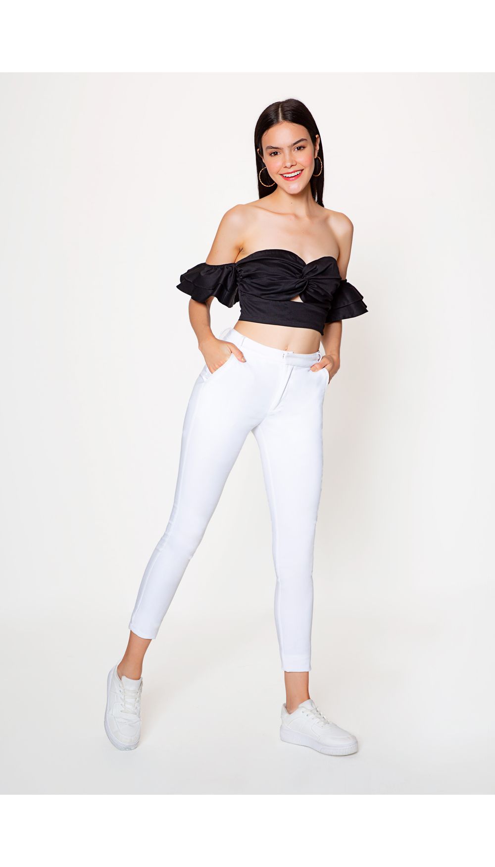 Crop hombro con bolero doble y entorchad