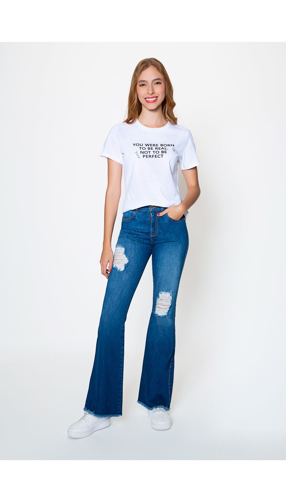 Camiseta con escarcha con estampado