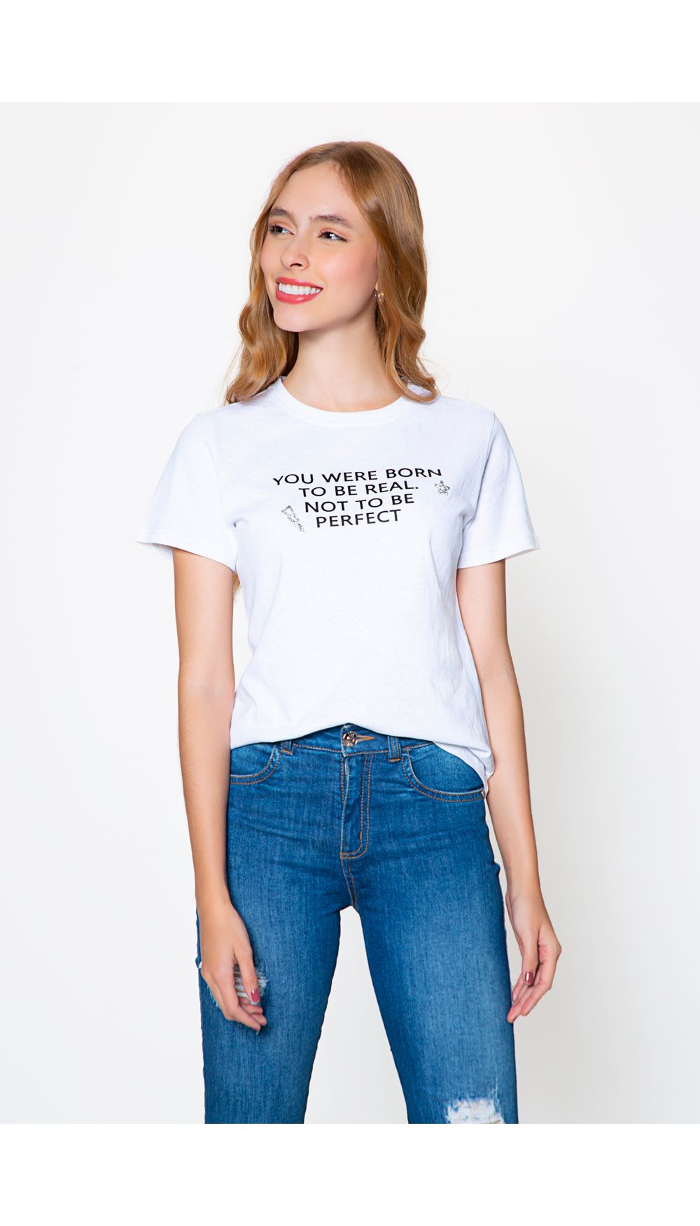 Camiseta con escarcha con estampado