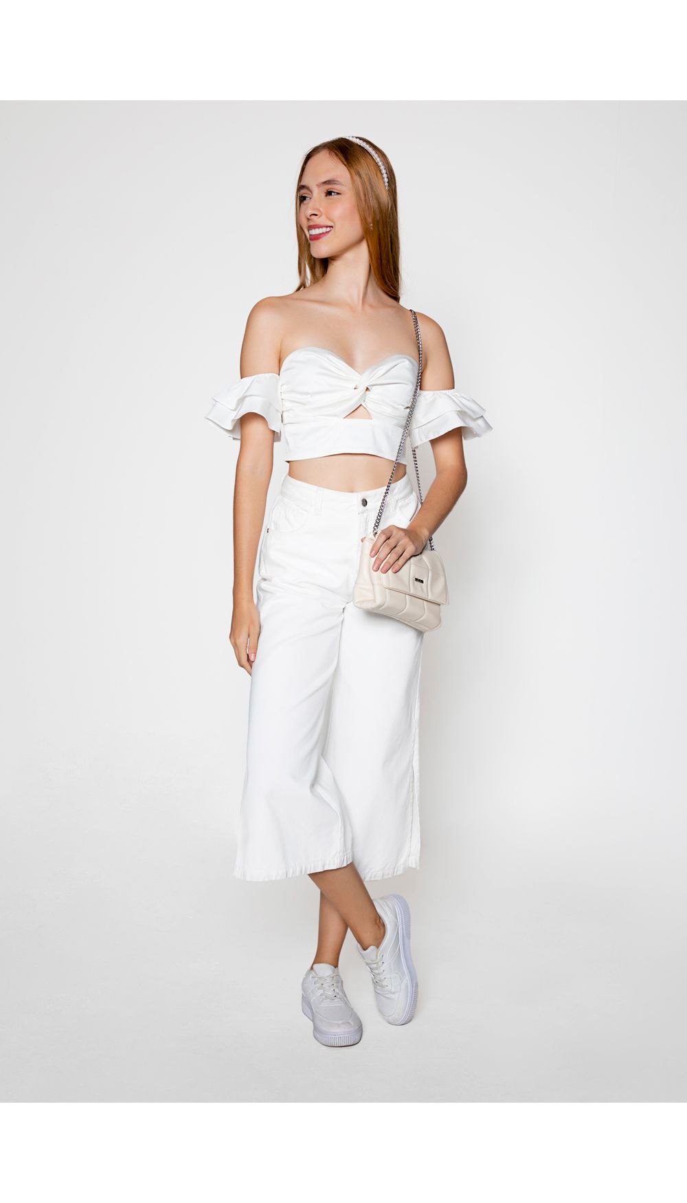 Crop hombro con bolero doble y entorchad