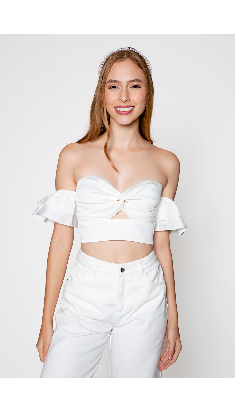 Crop hombro con bolero doble y entorchad