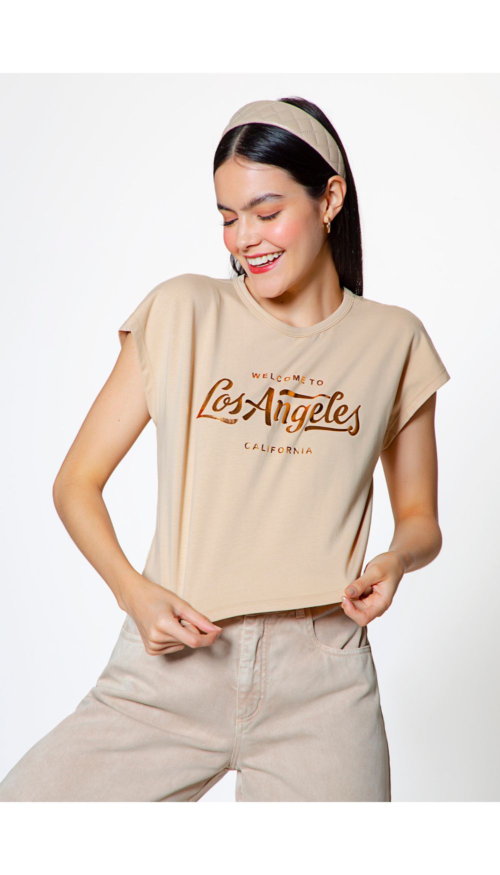 Camiseta estilo boxy con estampado