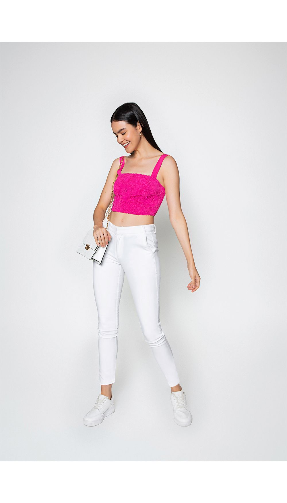 Blusa crop top en crochet