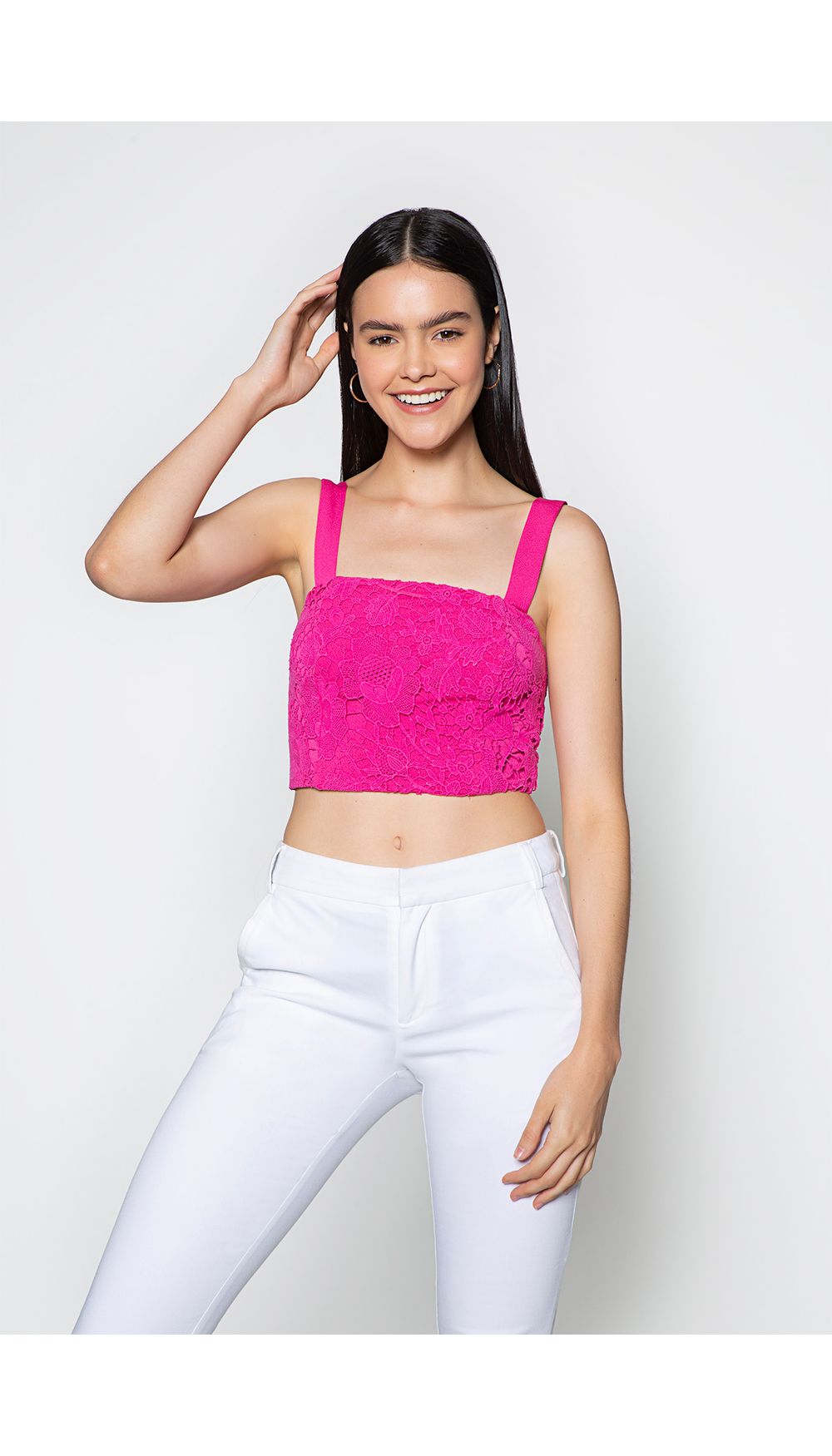Blusa crop top en crochet