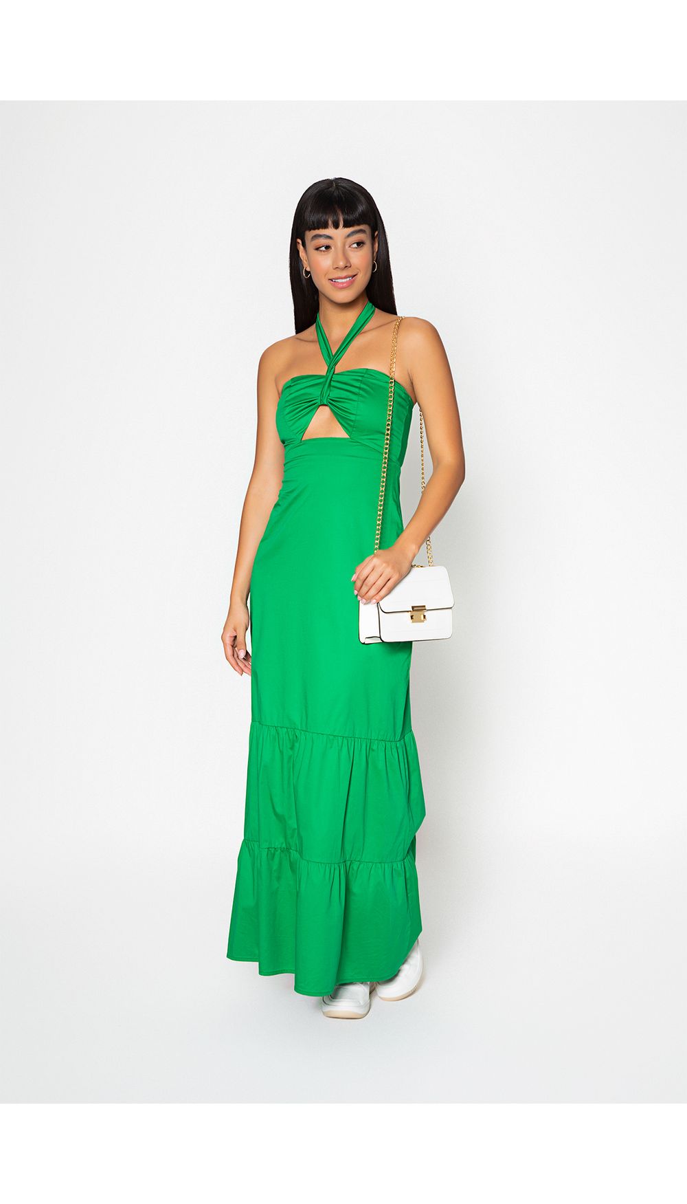 Vestido largo cuello halter