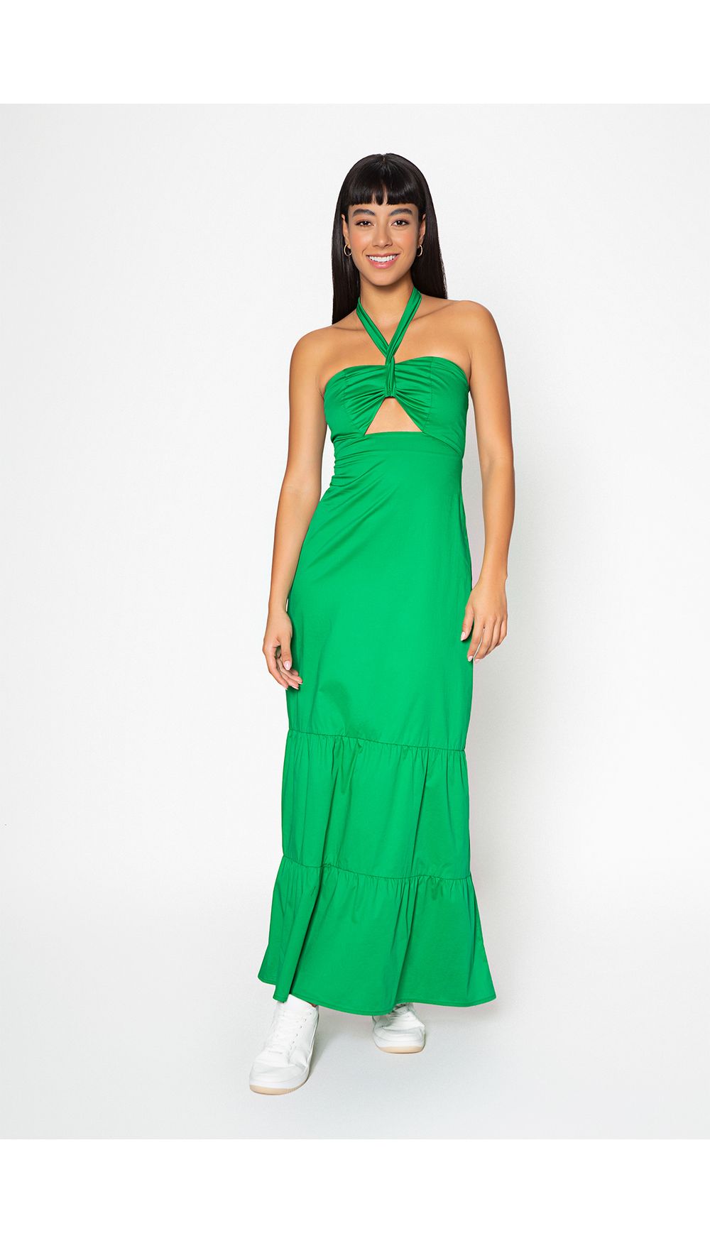 Vestido largo cuello halter