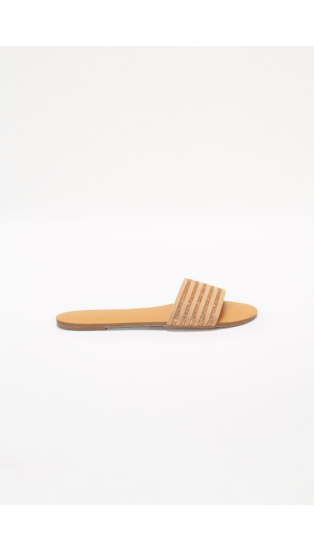 Sandalia plana hot fix en capellada