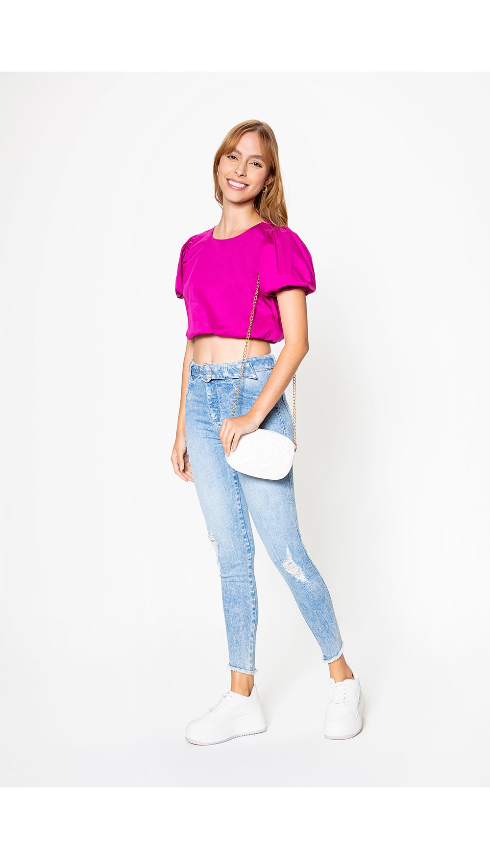 Blusa crop con canal