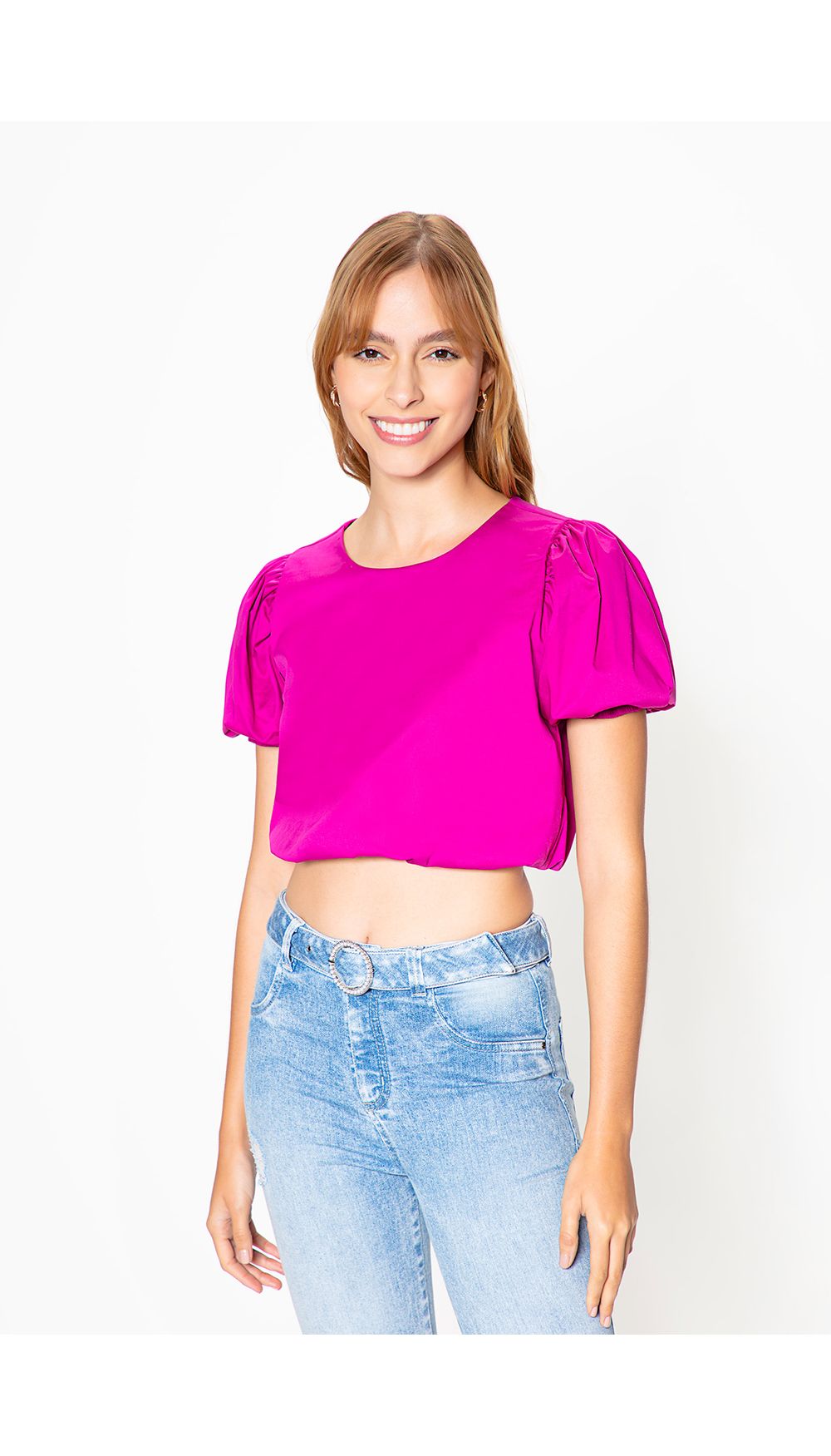 Blusa crop con canal