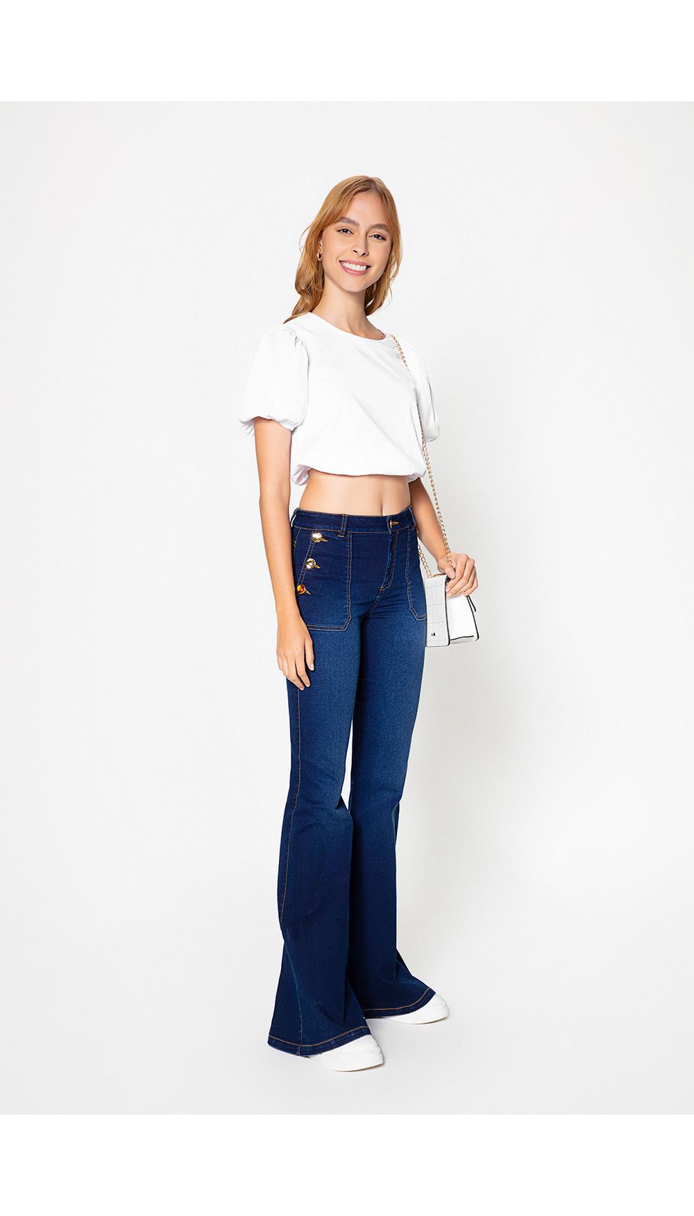 Blusa crop con canal