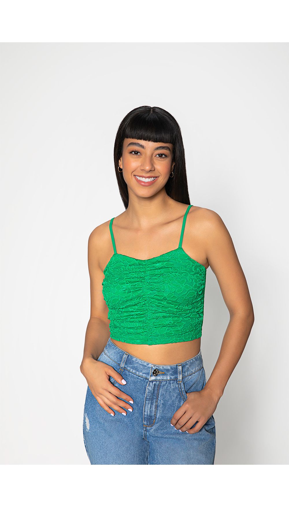 Blusa zurcida crop