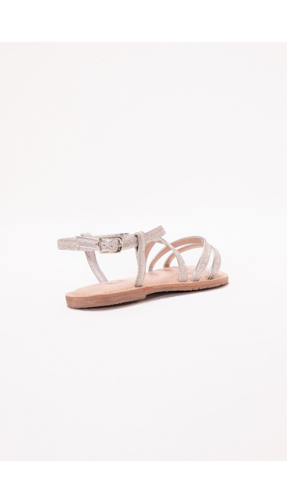 Sandalia plana  con glitter