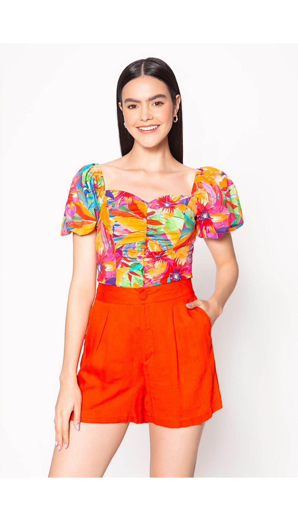 Blusa m/c con volumen