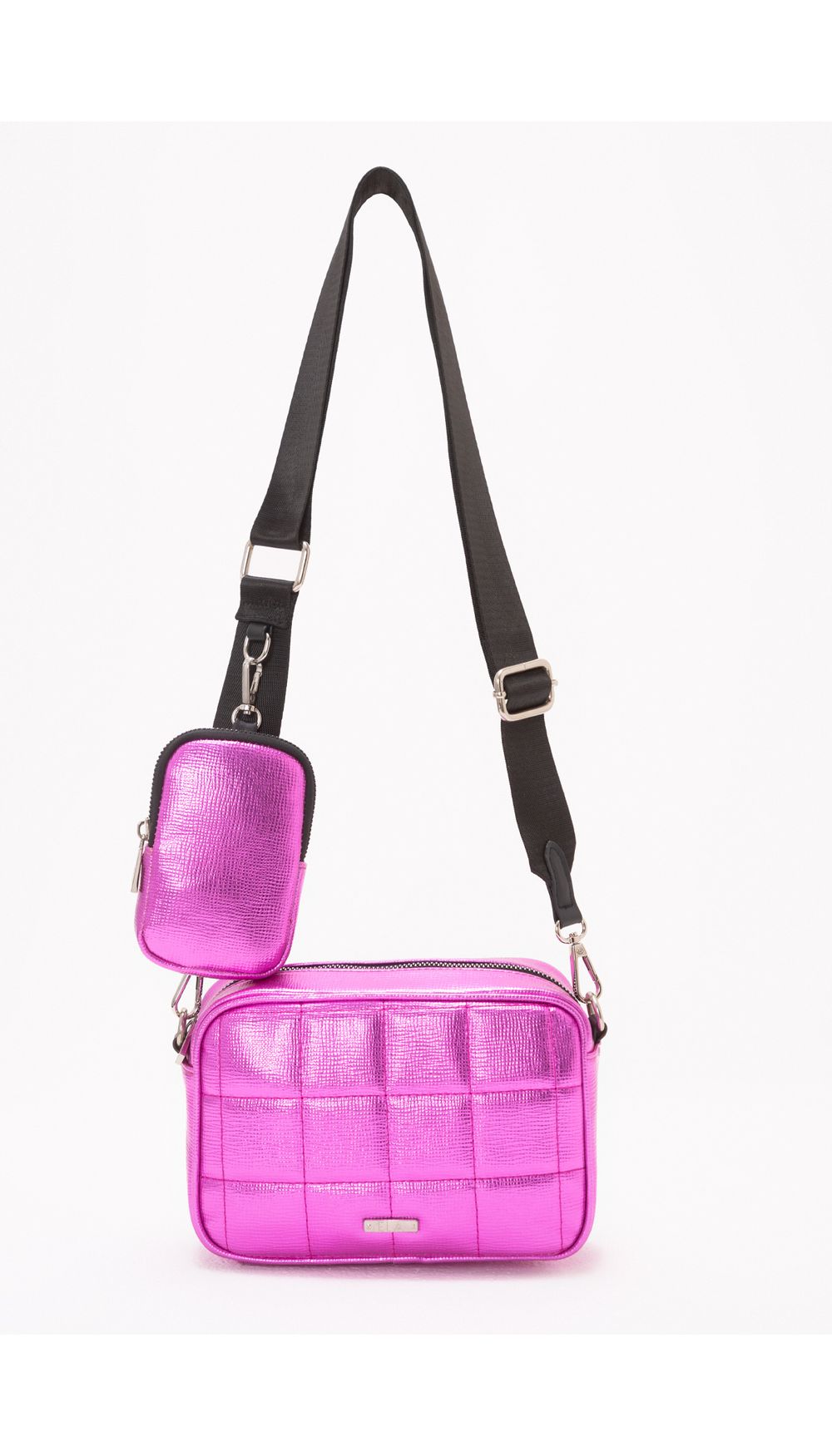 Bolso manos libres acolchado metalizado
