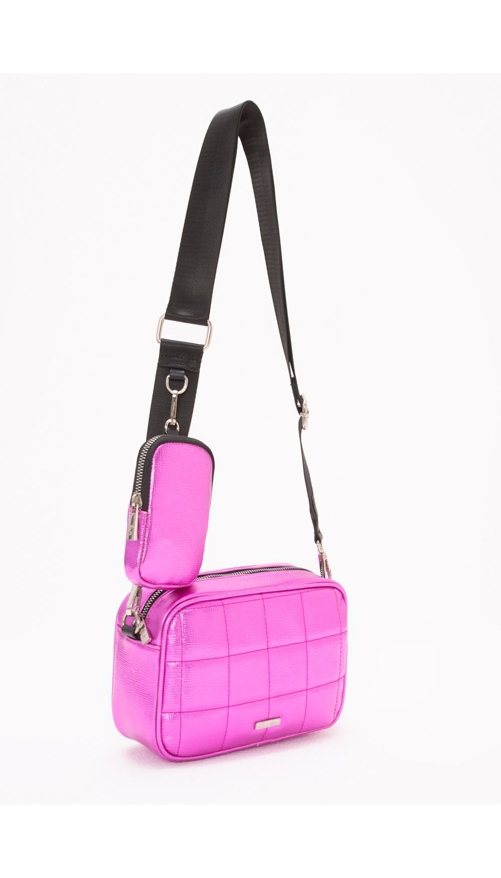 Bolso manos libres acolchado metalizado