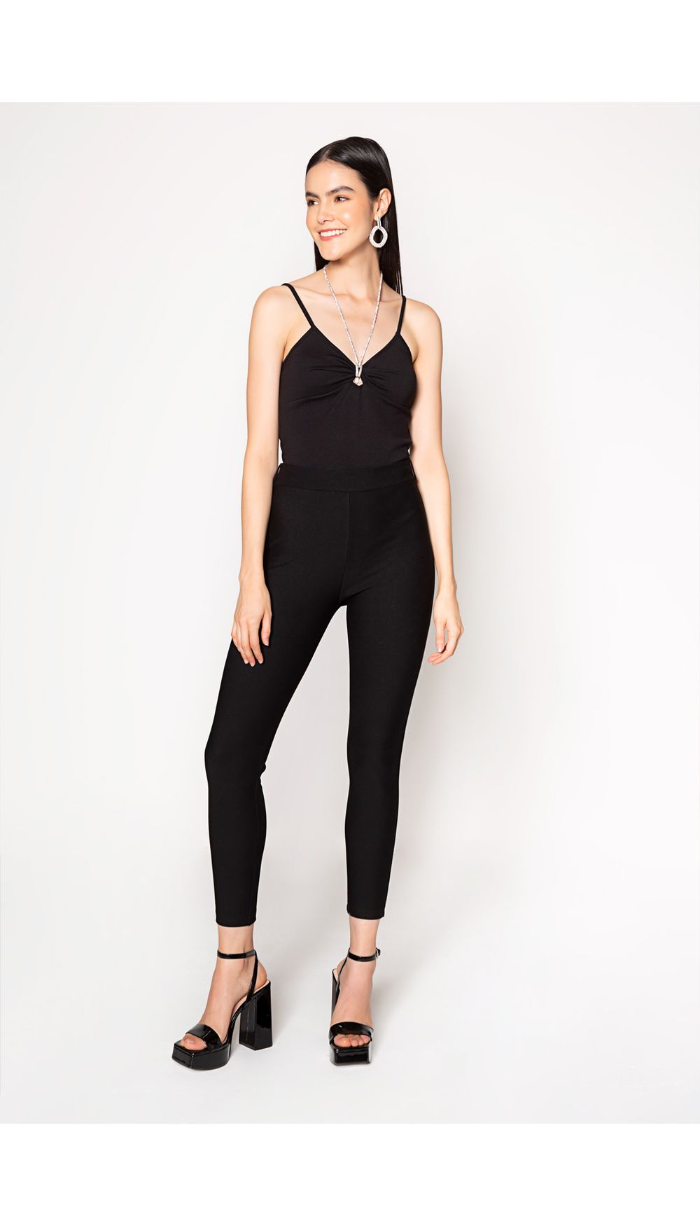 Blusa crop con tira de hotfix