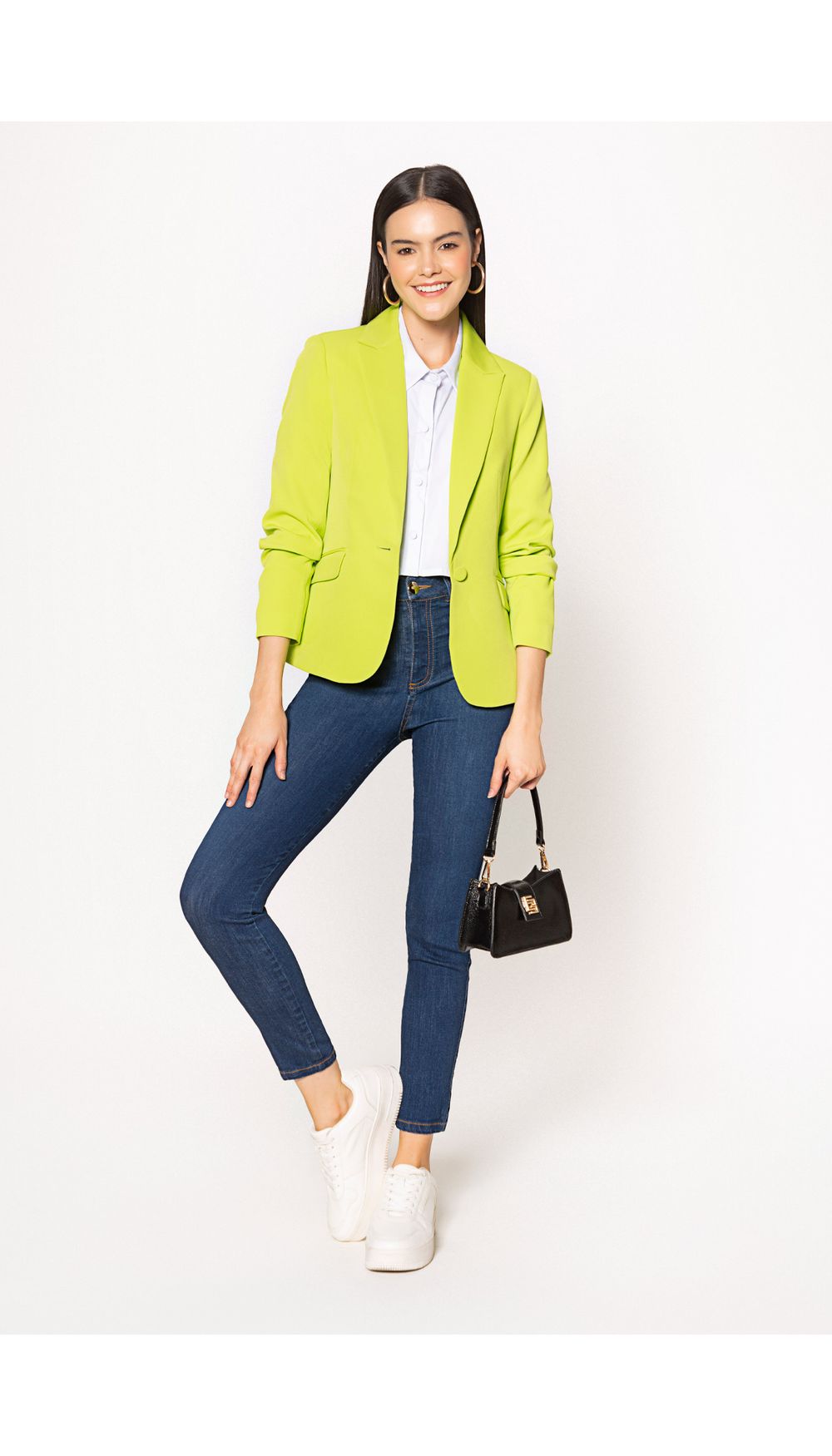 Blazer m/l con detalle en manga
