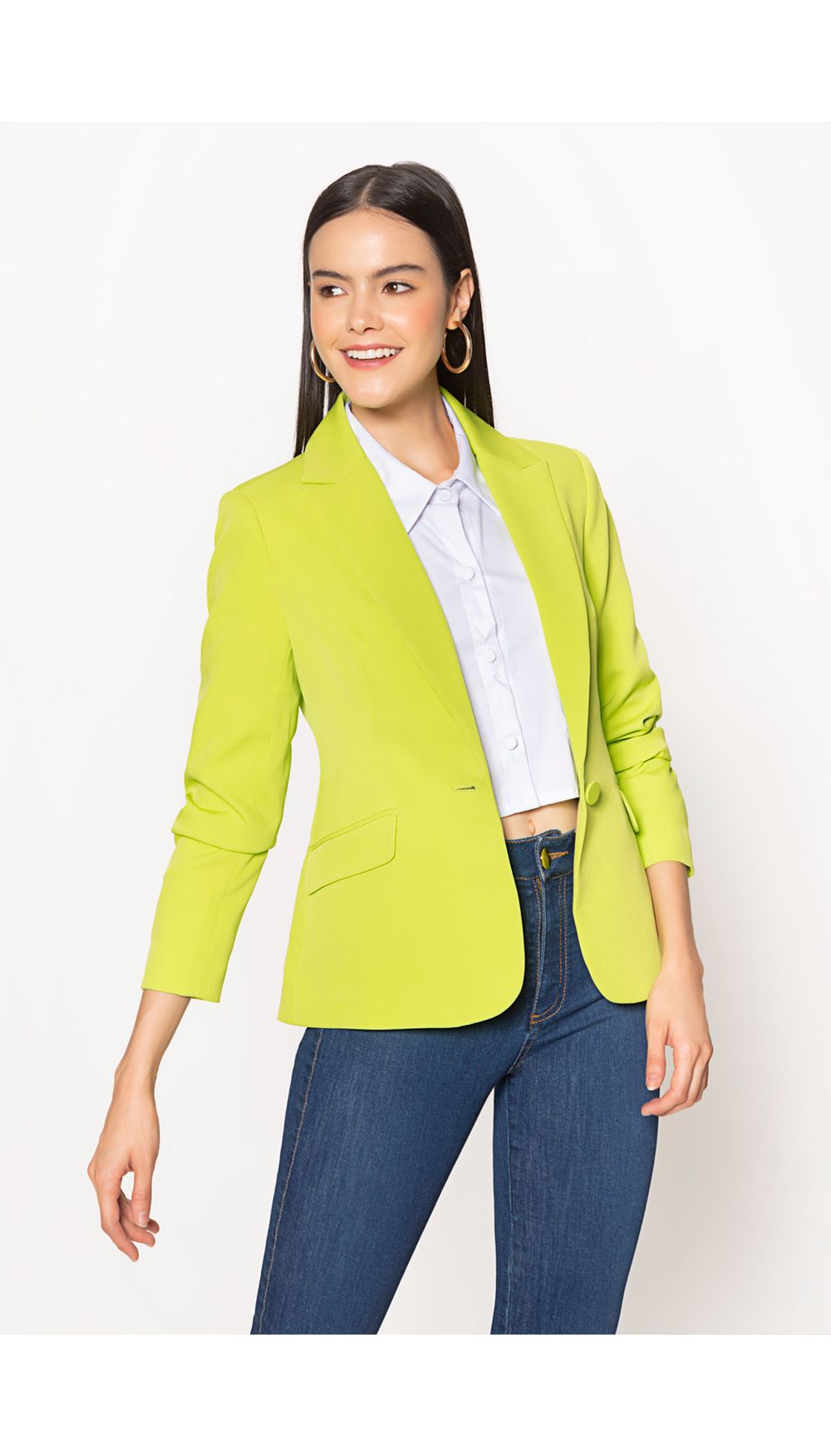 Blazer m/l con detalle en manga
