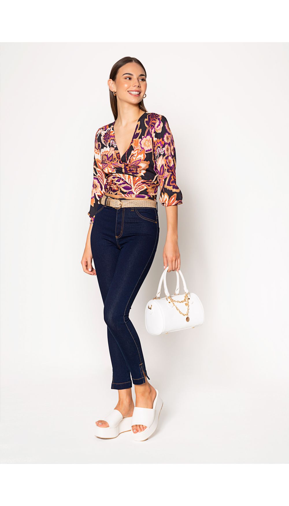 Blusa manga larga y silueta wrap