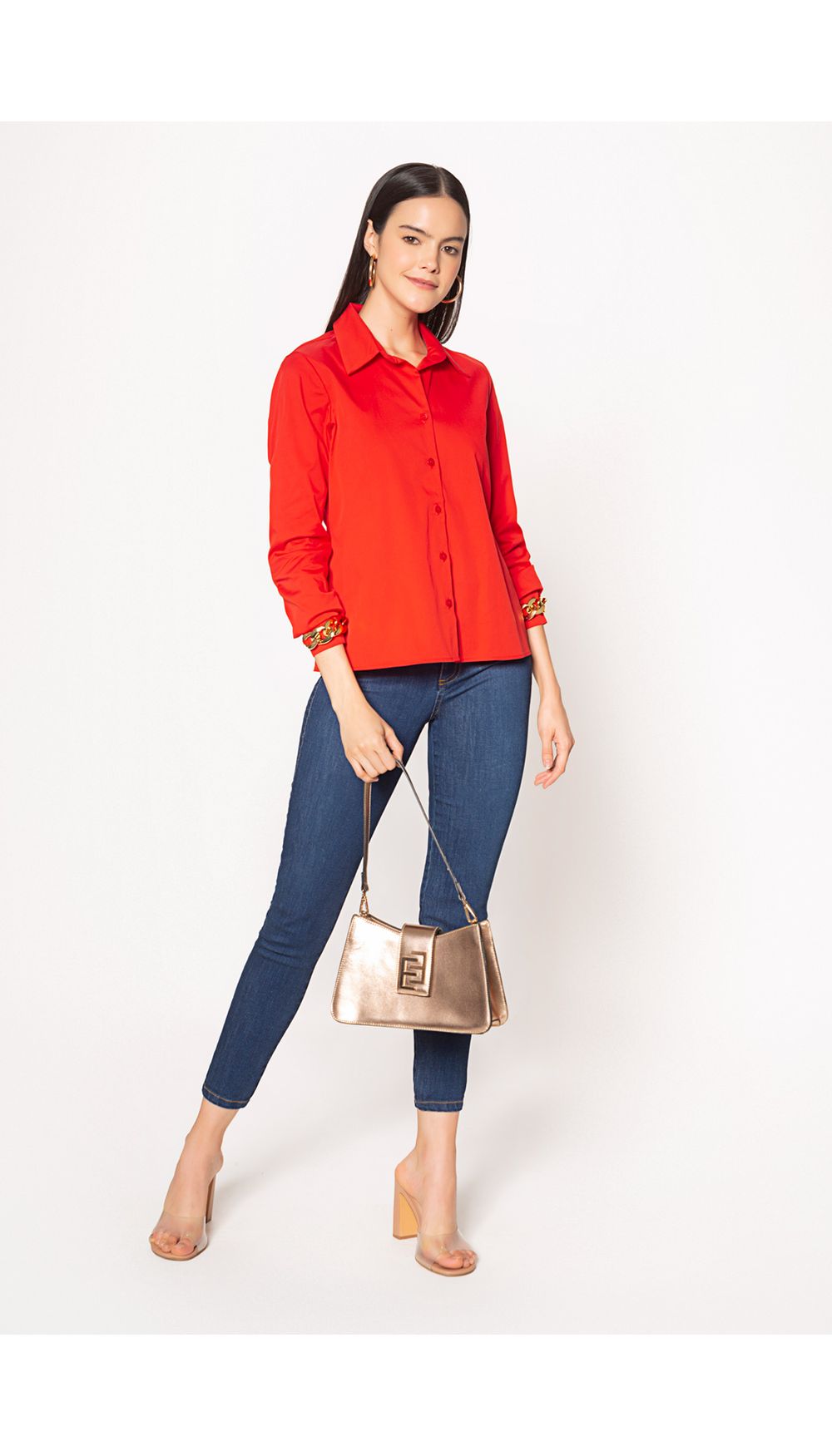 Blusa para mujer camisera manga larga