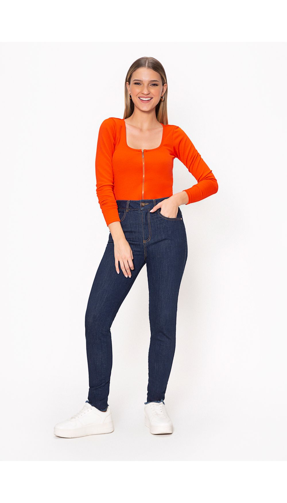 Jean tiro alto alto  ultra slim