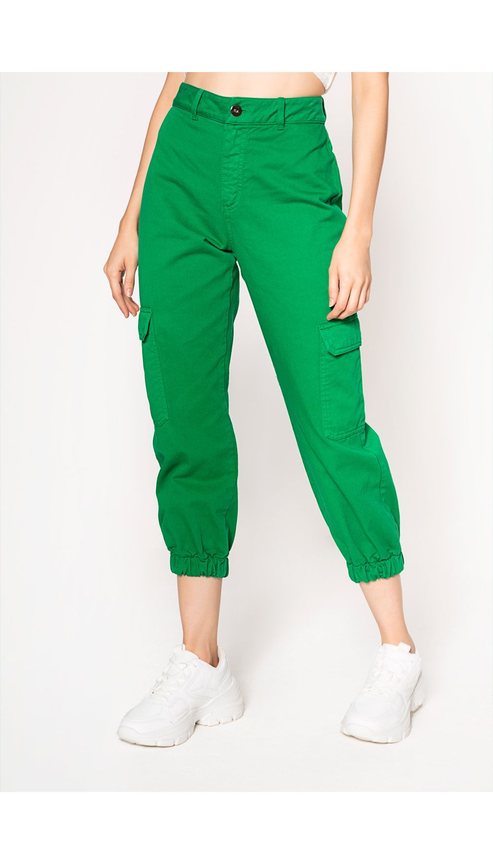 Jean tiro alto jogger cargo