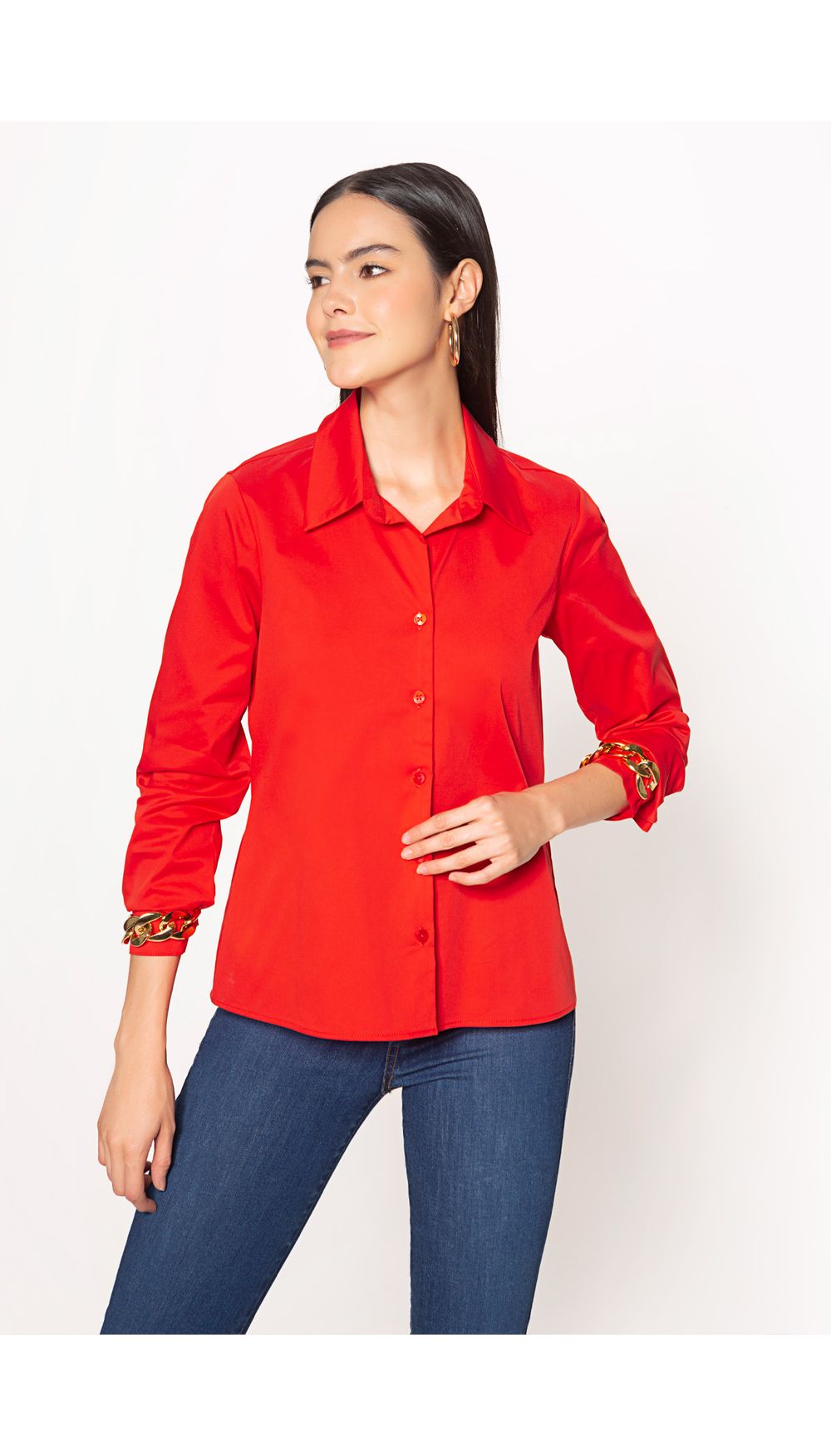 Blusa para mujer camisera manga larga