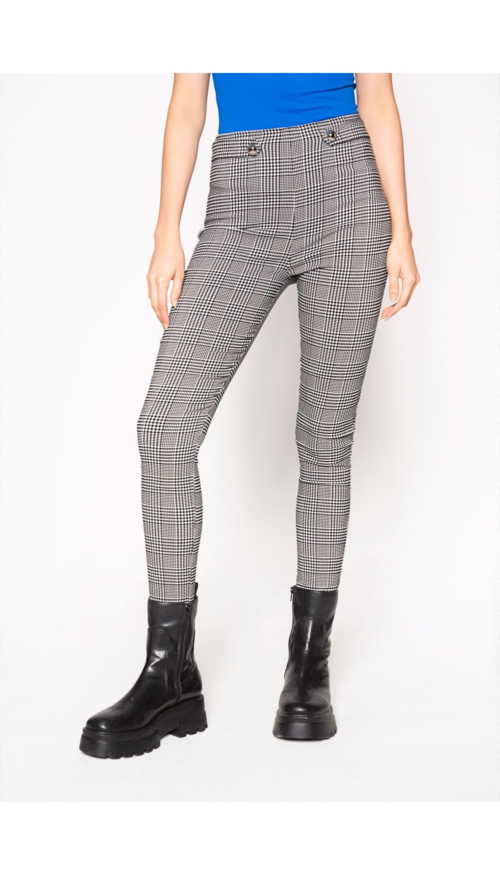 Pantalon skinny con charreteras en costa