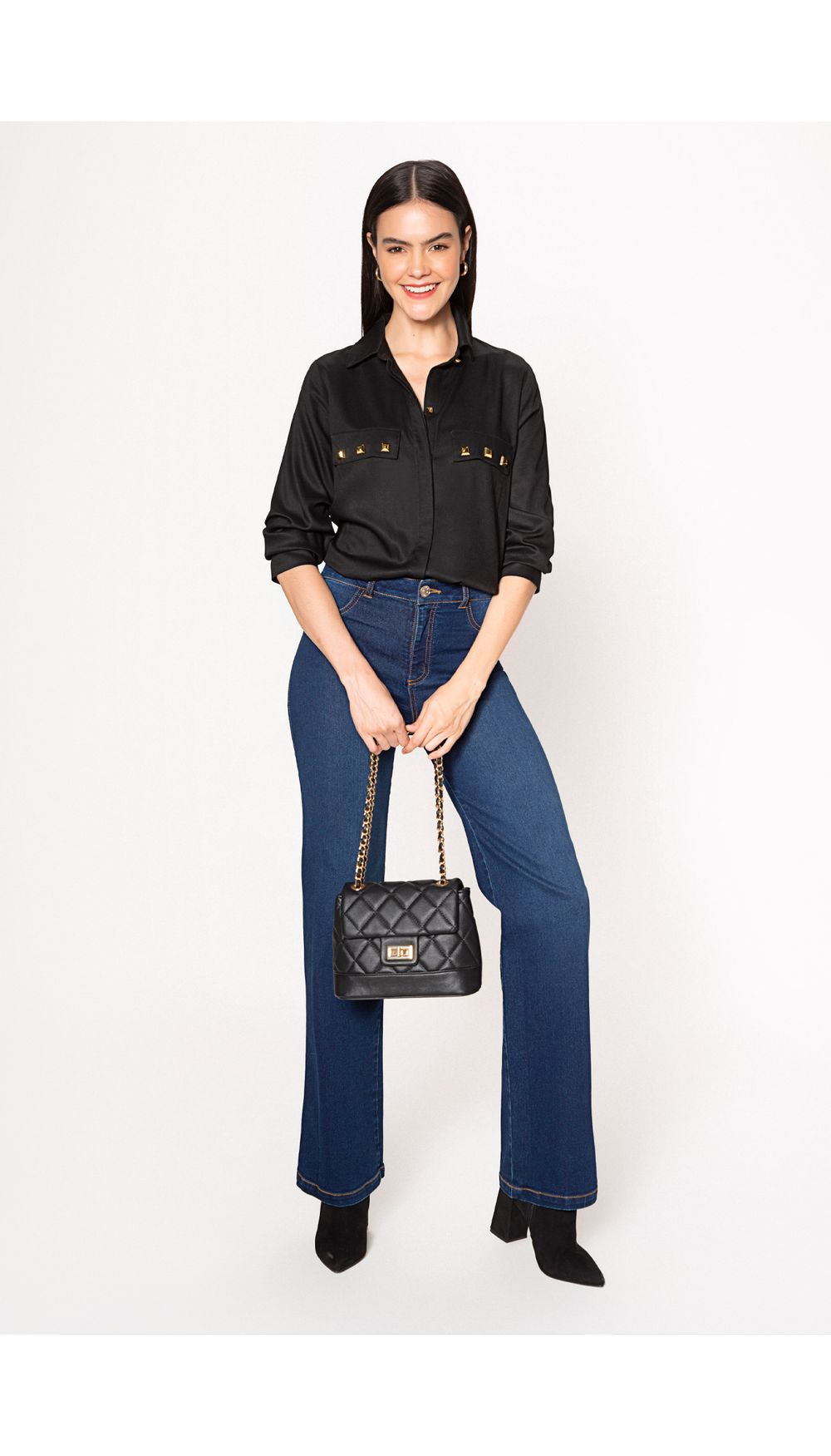 Blusa para mujer camisera manga larga