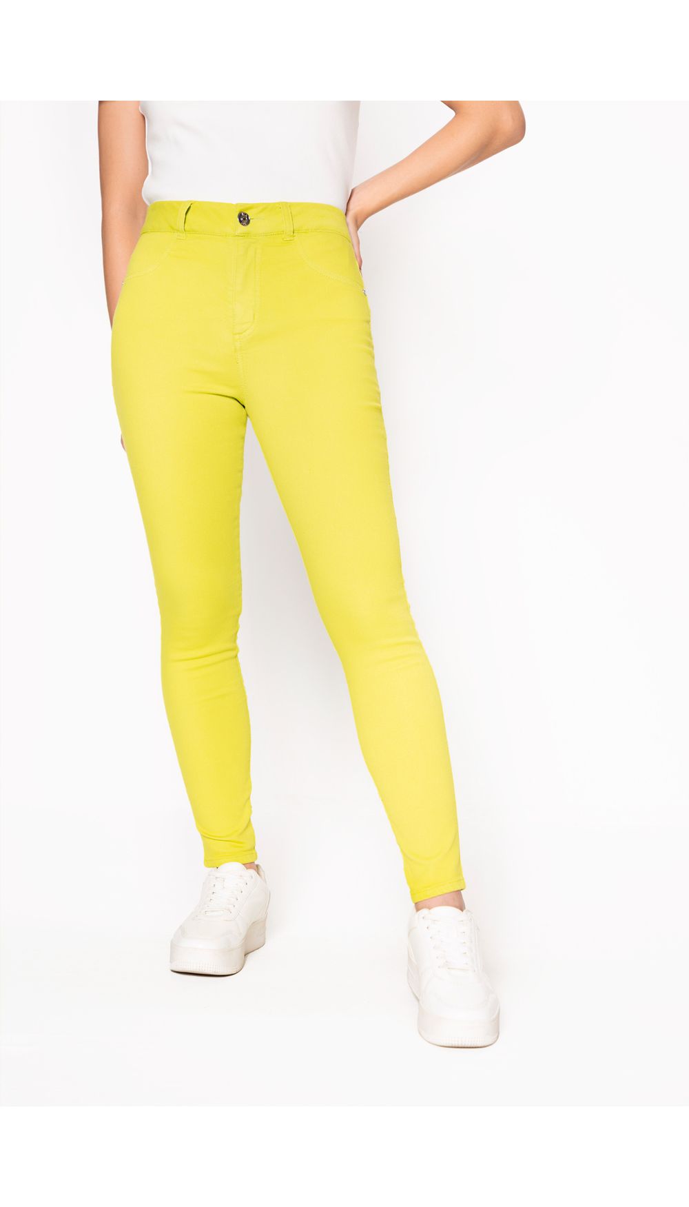 Jean dama tiro alto skinny