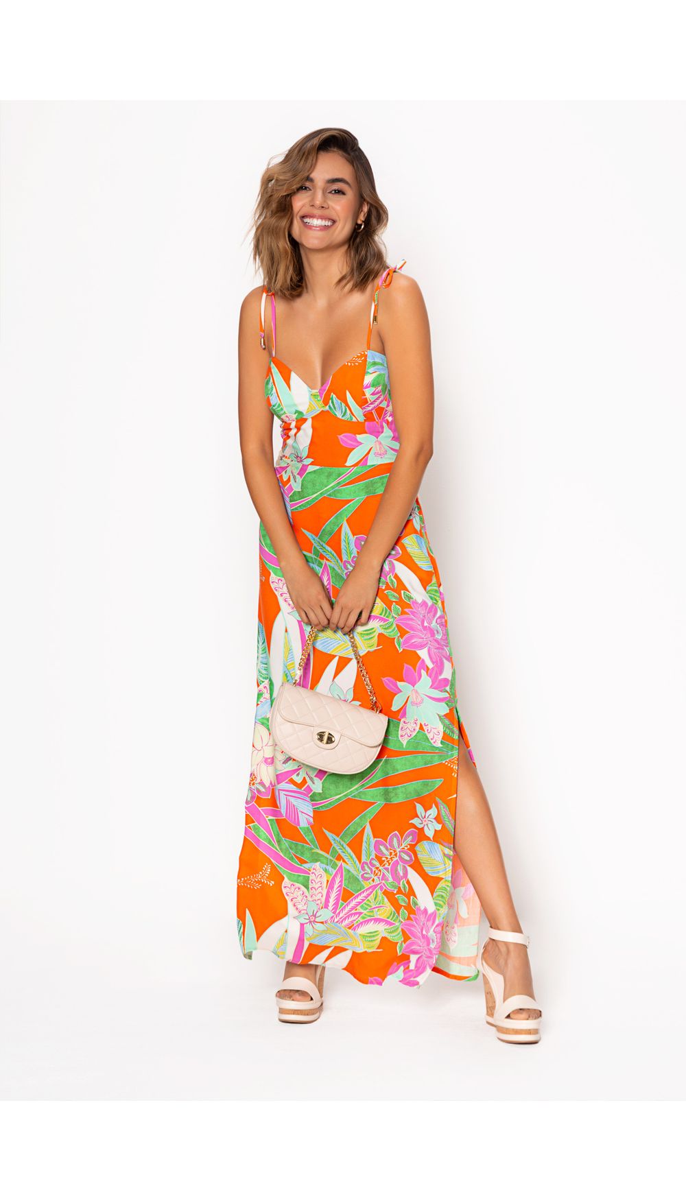 Vestido largo para dama de tiras