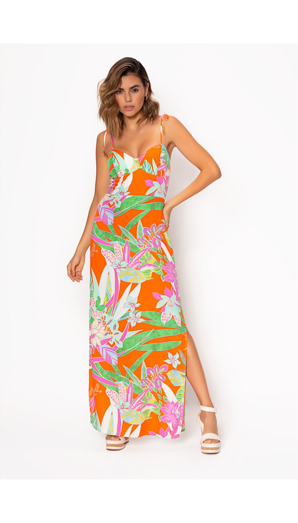 Vestido largo para dama de tiras