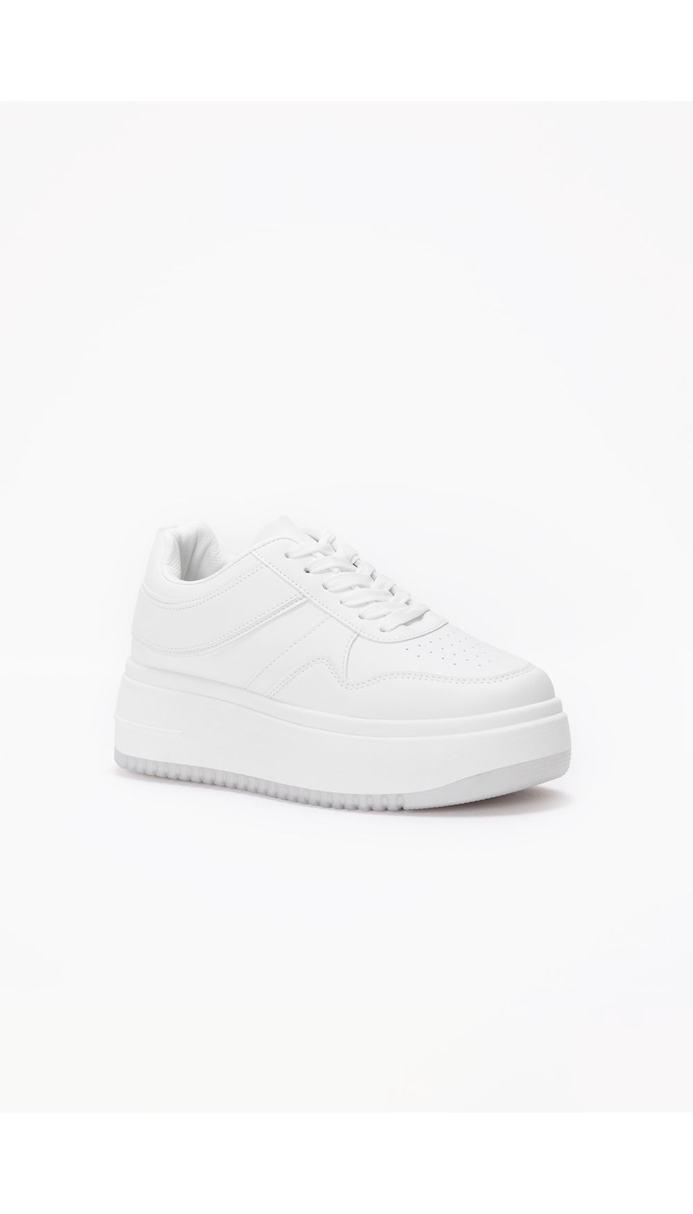 Tenis unicolor con plataforma
