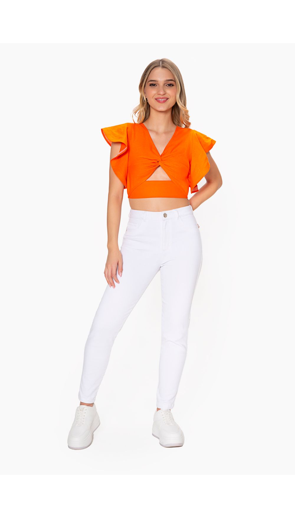 Blusa crop para dama sisa con boleros