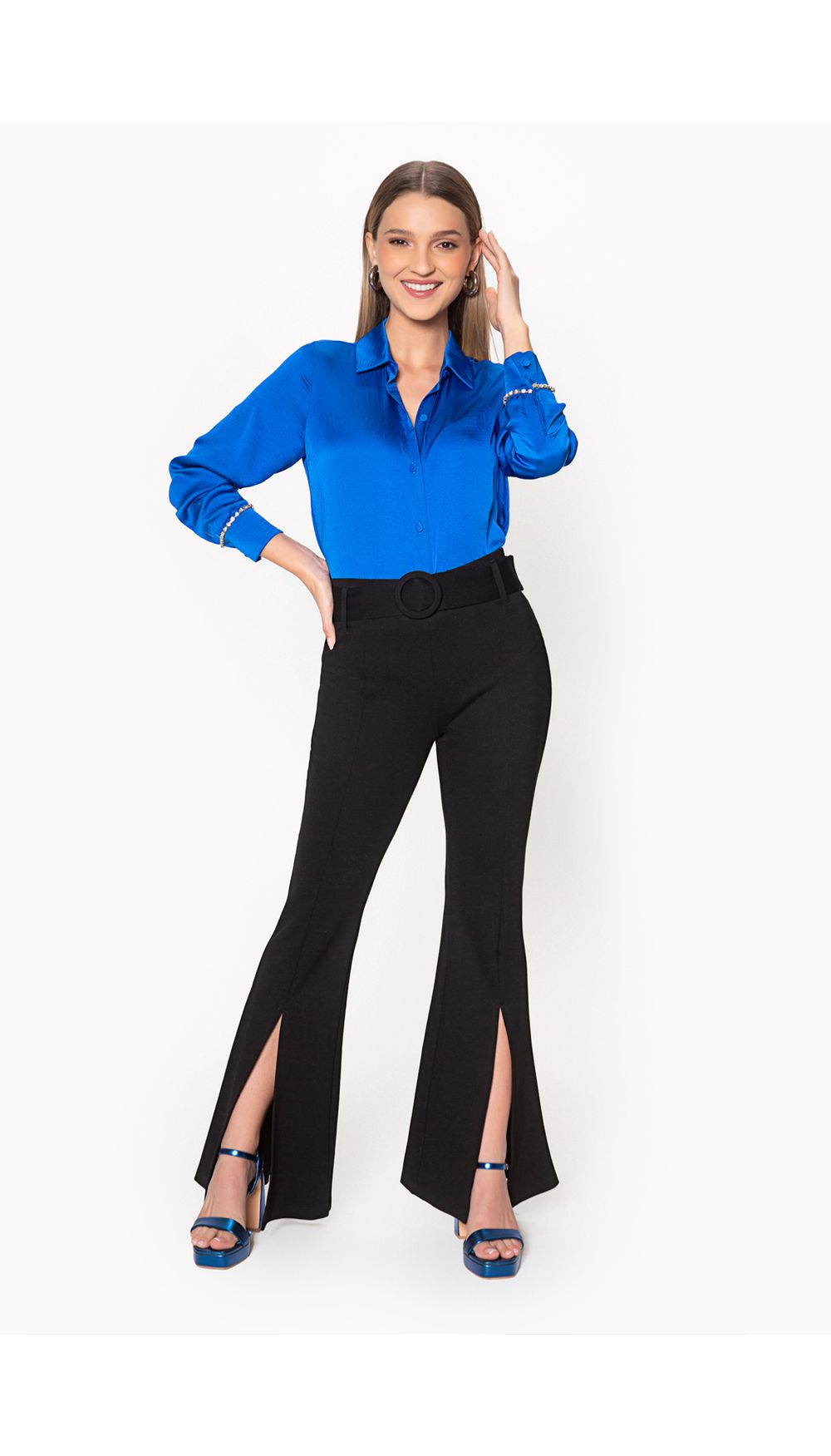 Body para mujer camisero manga larga