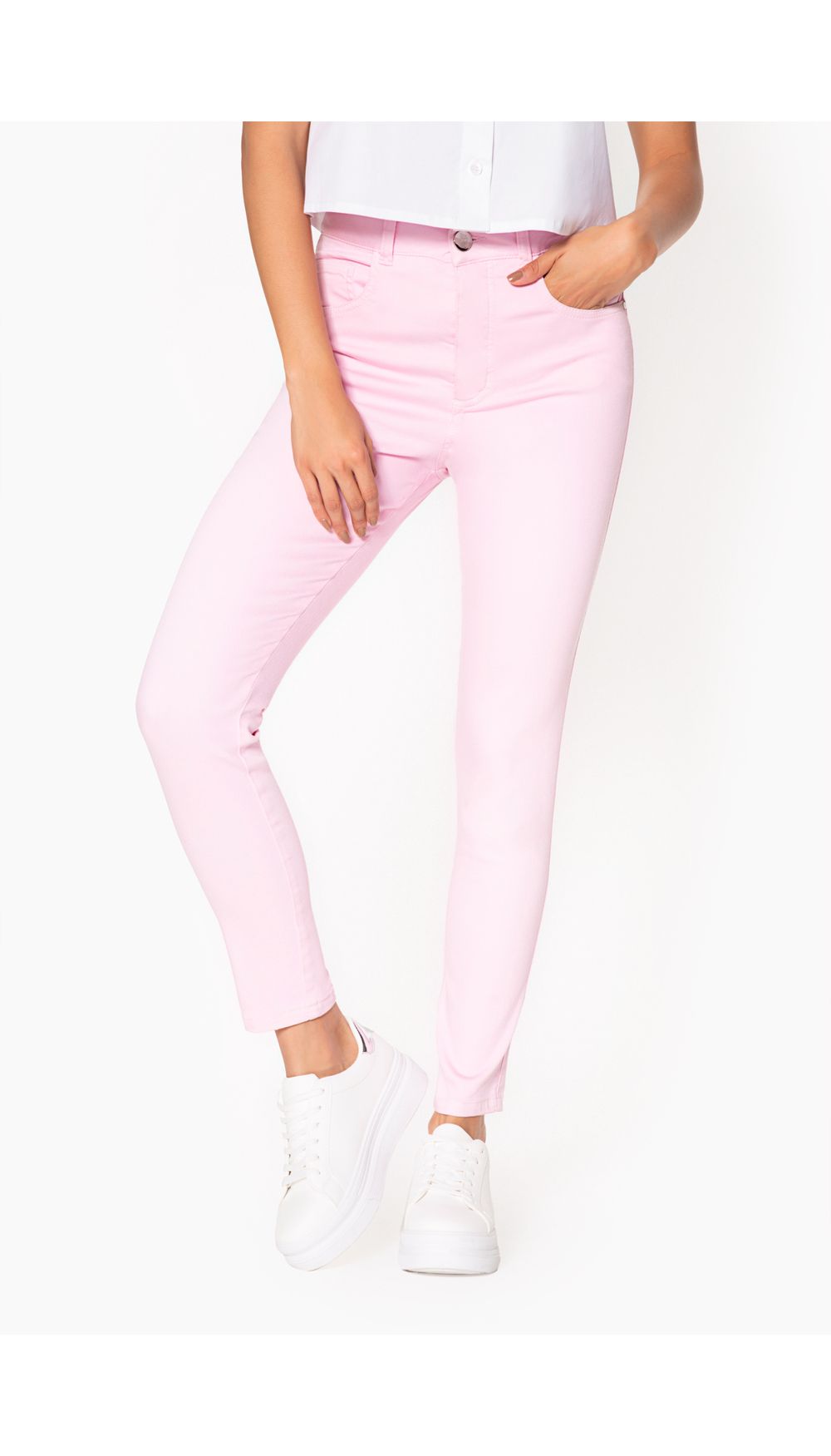 Jean  dama  tiro alto skinny