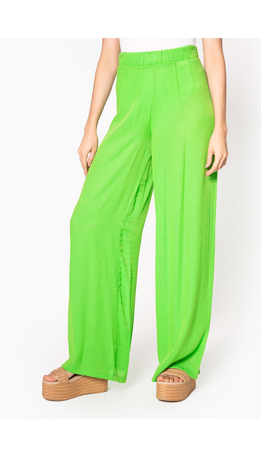 Pantalon fluido silueta palazzo para muj