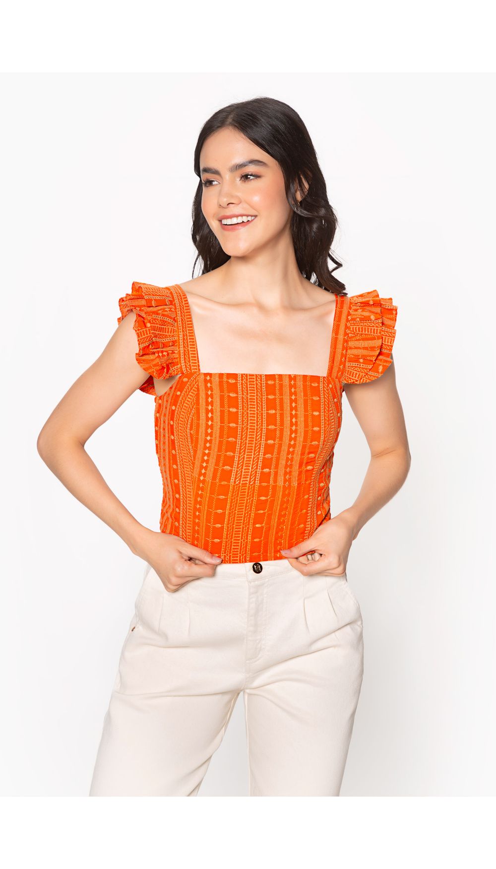 Blusa crop con bolero en mangas