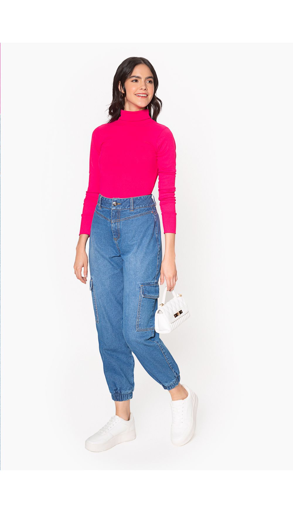 Jean dama tiro alto slouchy