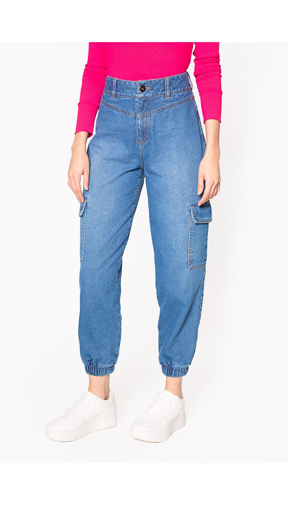 Jean dama tiro alto slouchy
