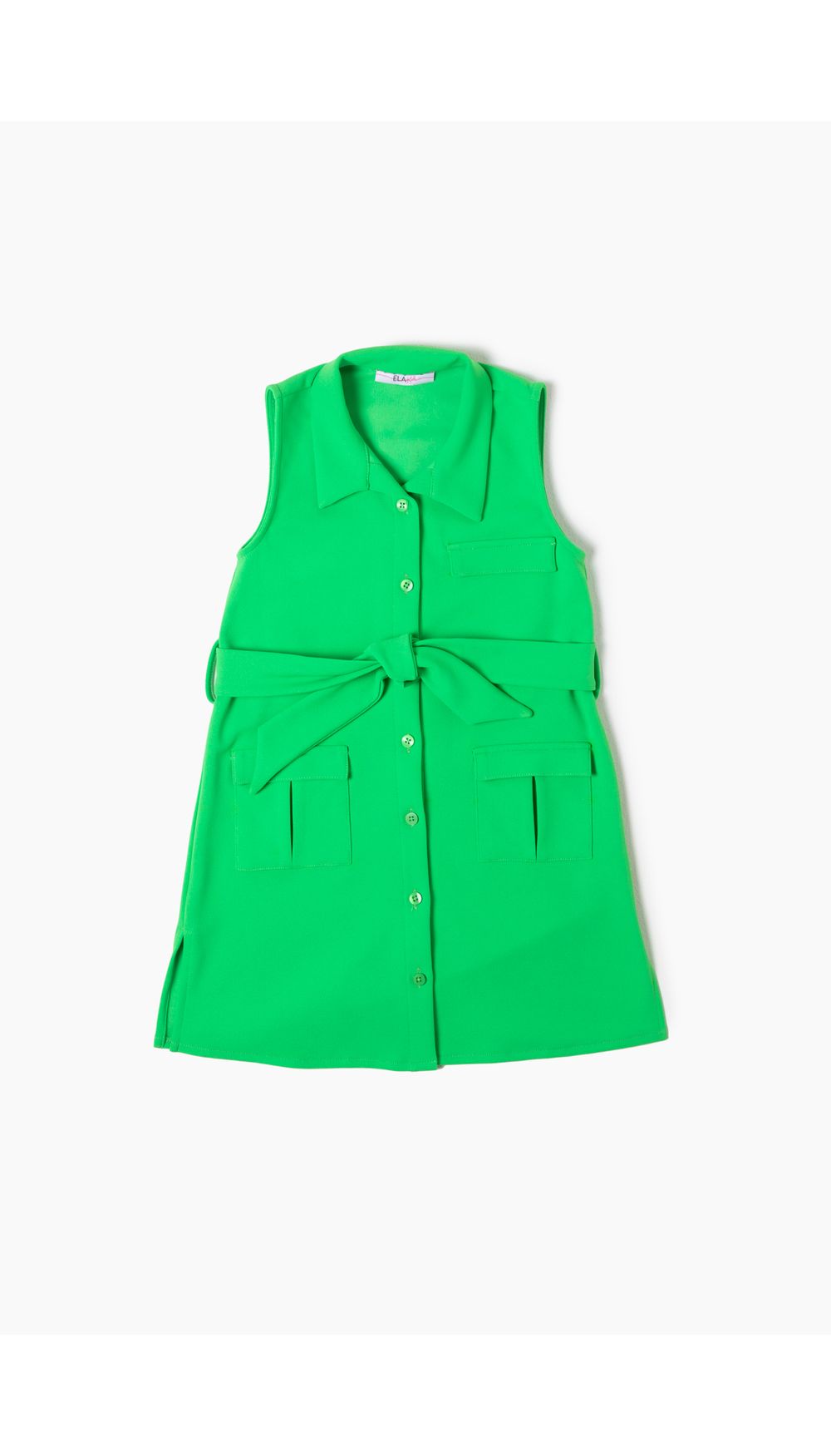 Vestido camisero para niña manga sisa