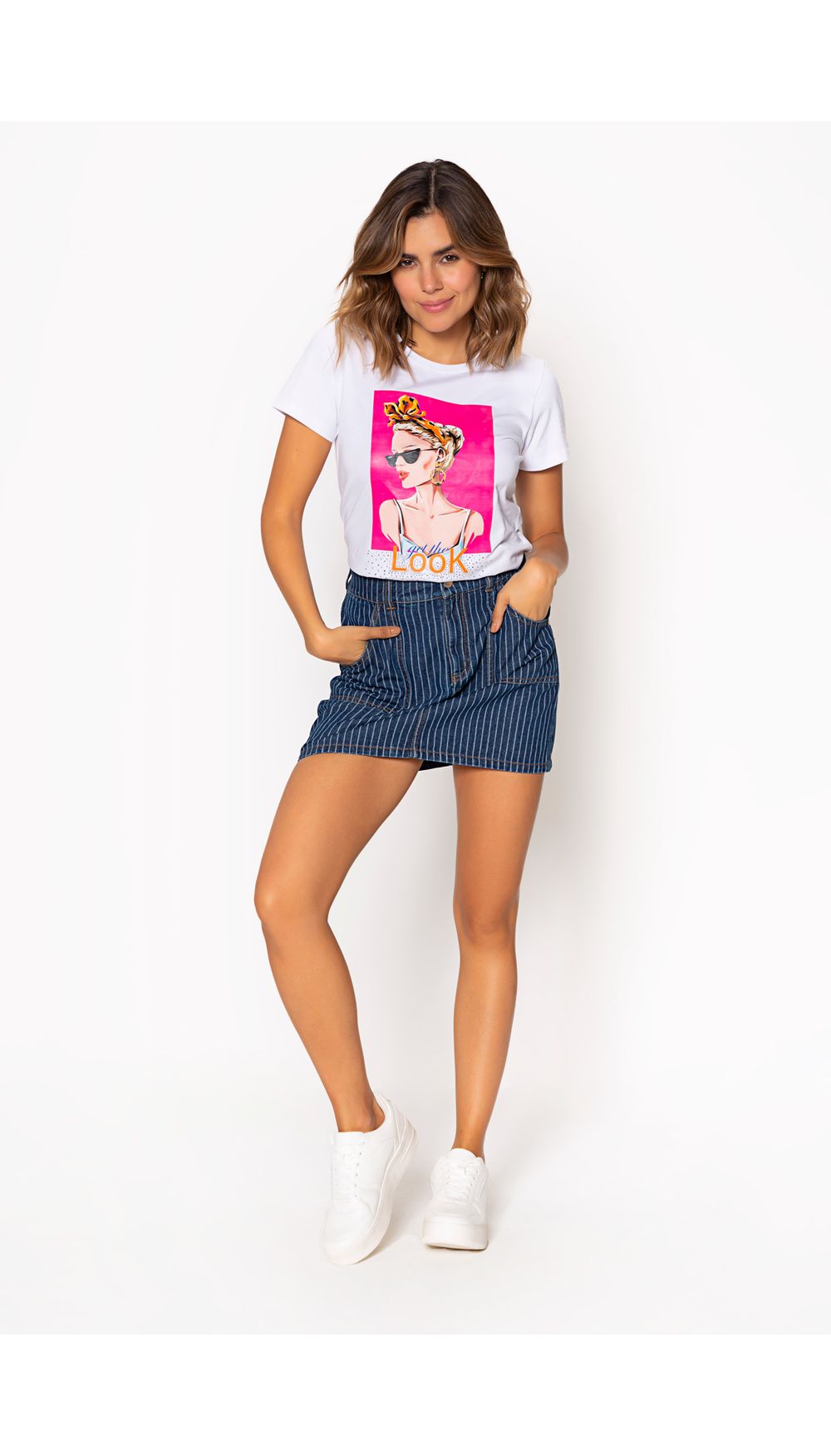 Falda short dama tiro medio cargo