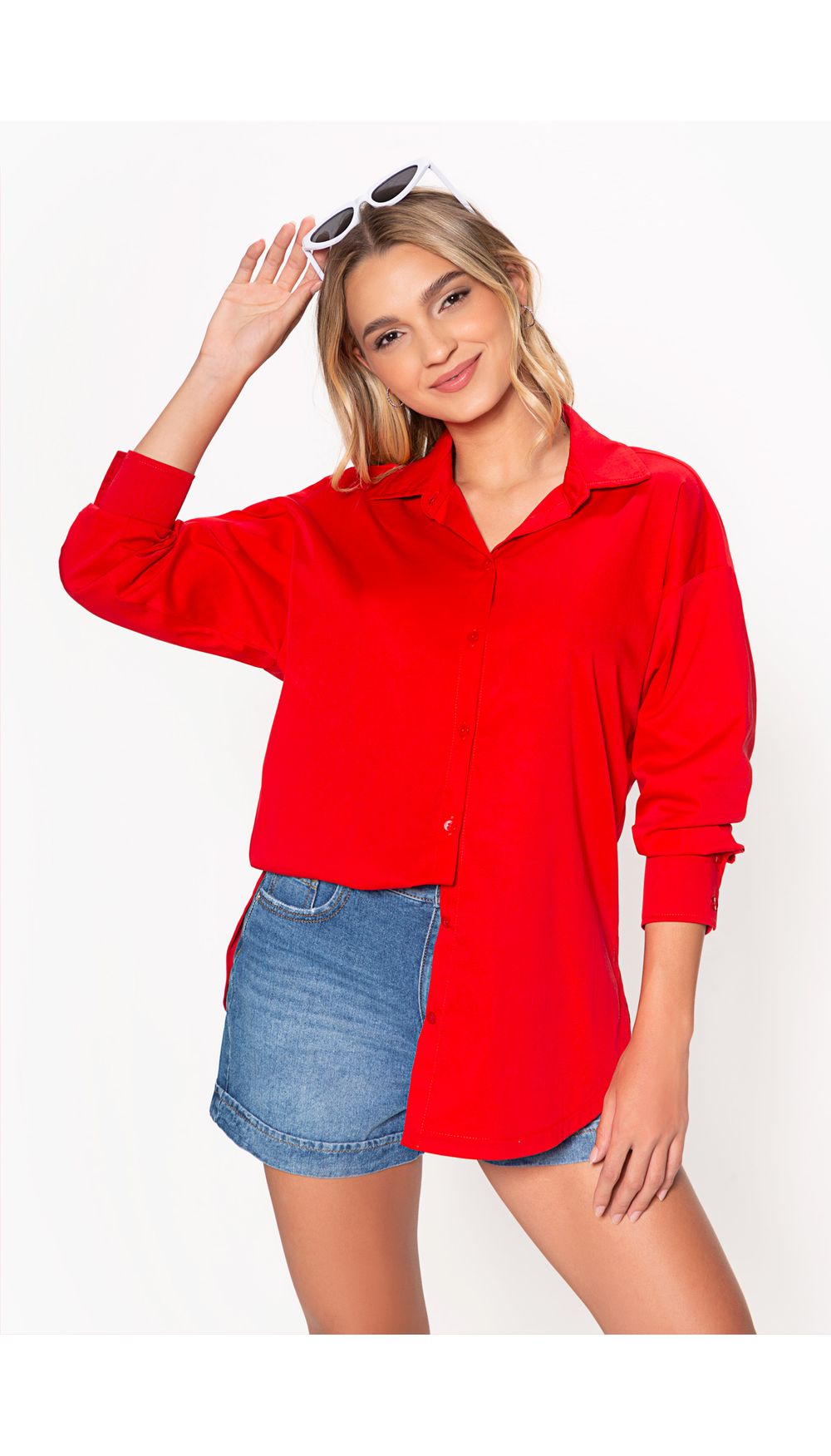 Blusa camisera para dama manga larga