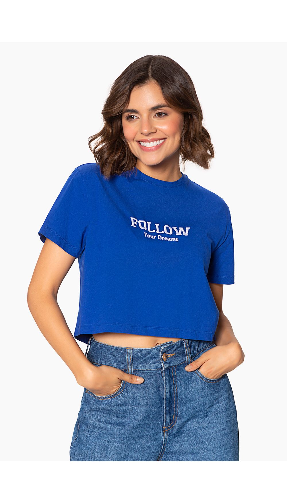 Camiseta dama manga corta boxy