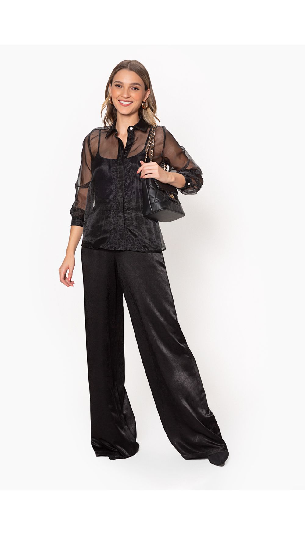 Blusa camisera para dama manga larga