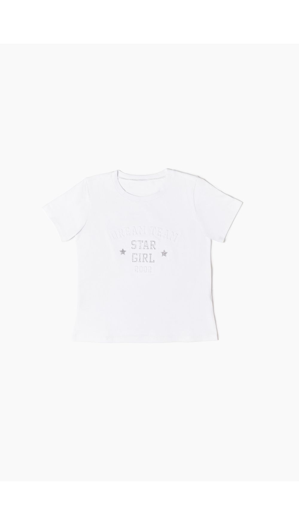 Camiseta niña manga corta con relieve