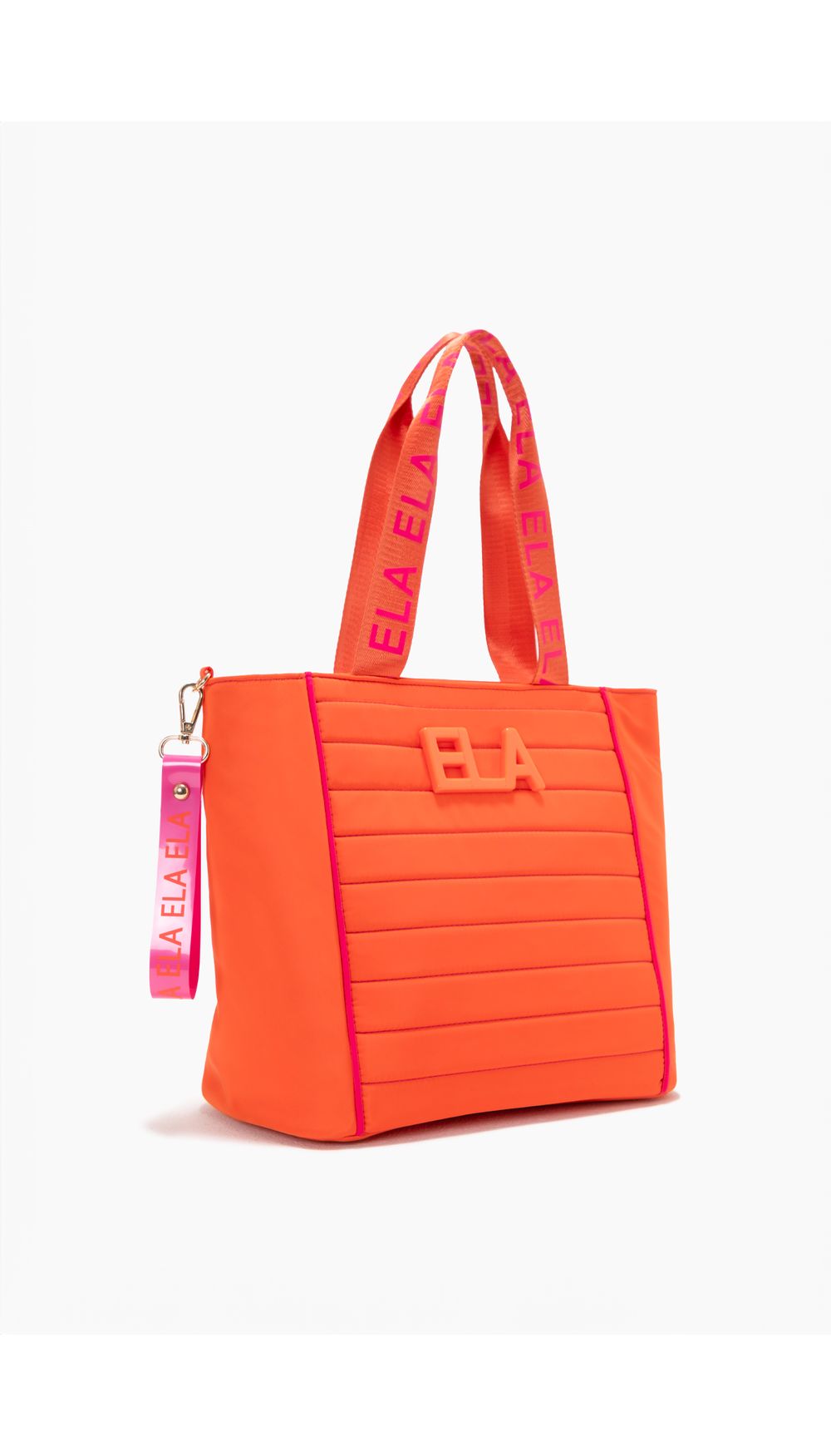 Bolso  en nylon con contraste de tonos y