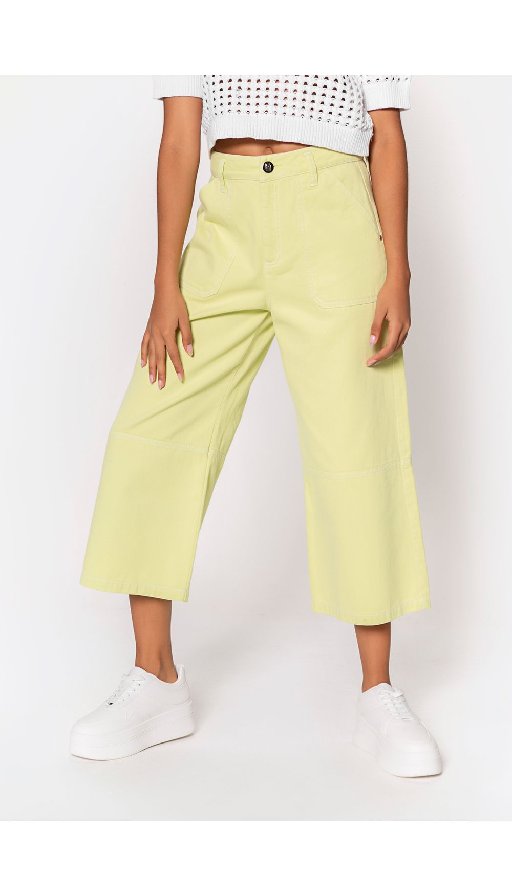 Jean dama  tiro alto culotte