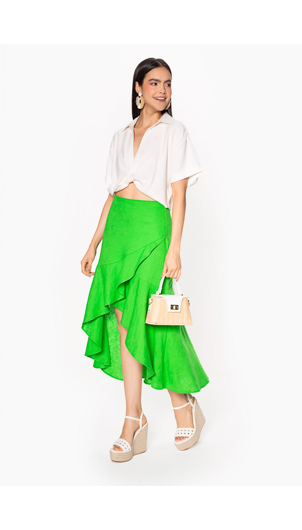 Falda midi para mujer